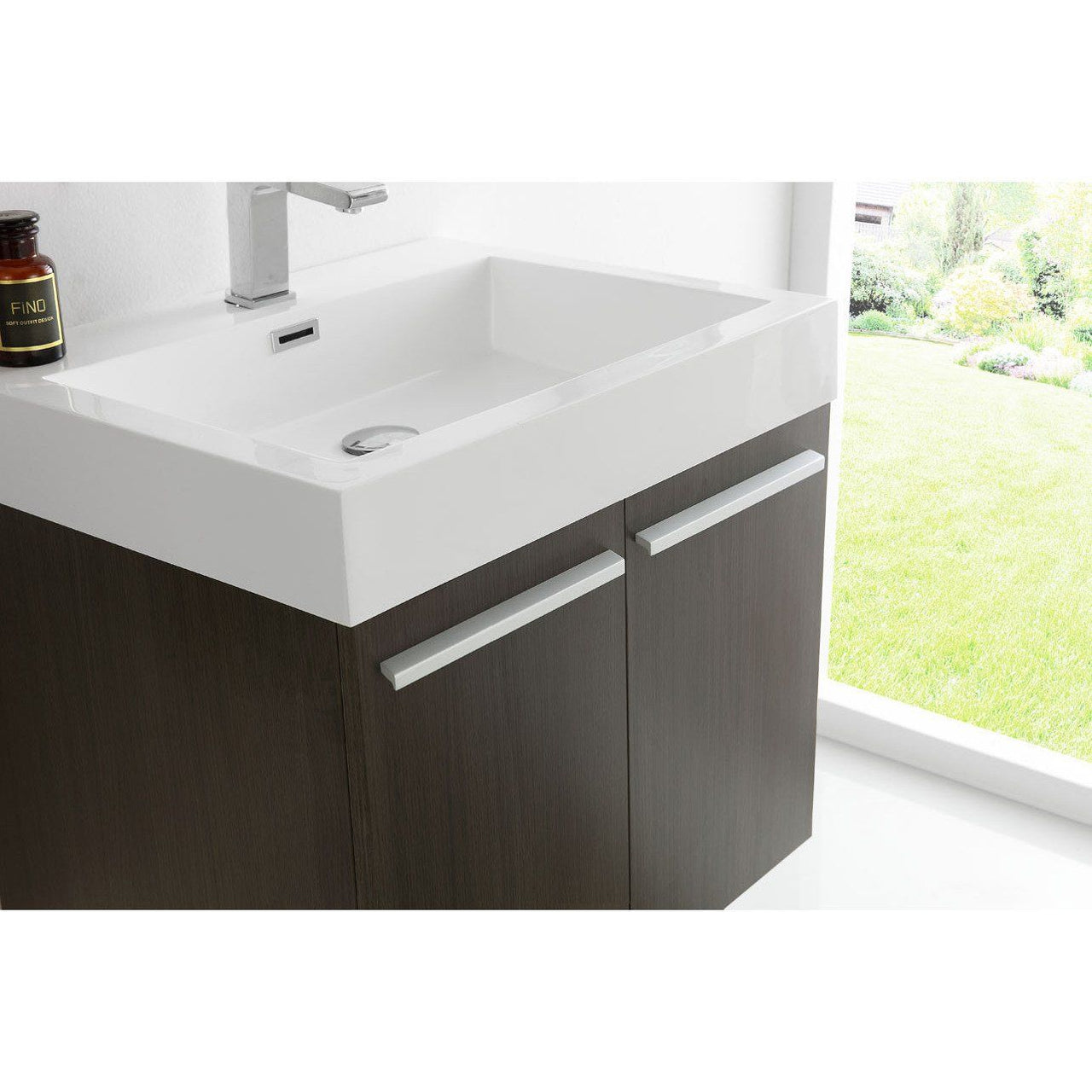 Fresca Alto 23" Gray Oak Wall Hung Modern w/ Medicine Cabinet & Free Faucet Vanity Fresca 
