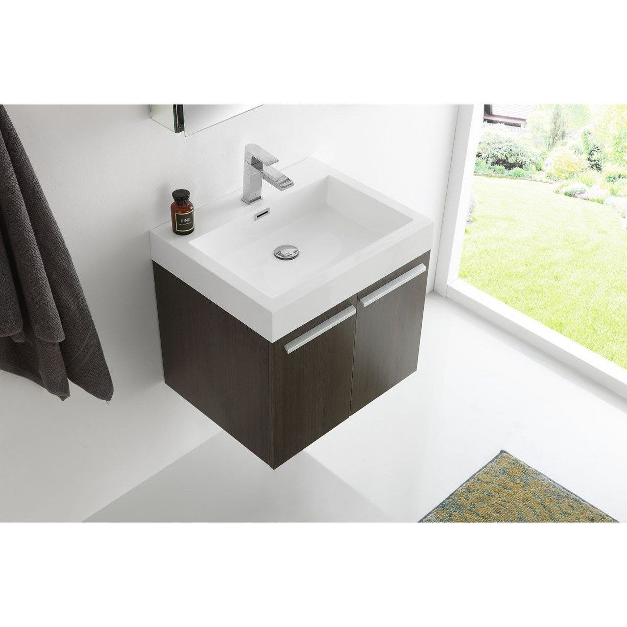 Fresca Alto 23" Gray Oak Wall Hung Modern w/ Medicine Cabinet & Free Faucet Vanity Fresca 