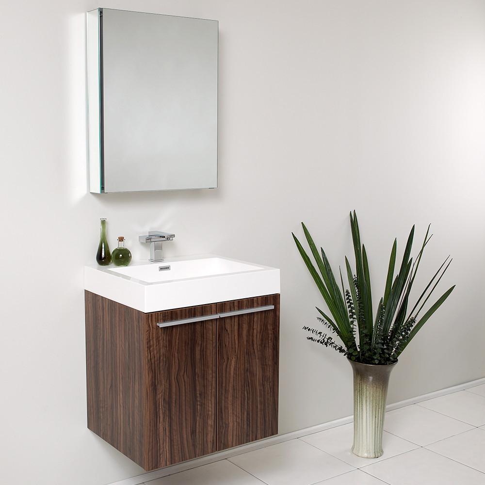 Fresca Alto Walnut Modern Bathroom Vanity w/ Medicine Cabinet Vanity Fresca 