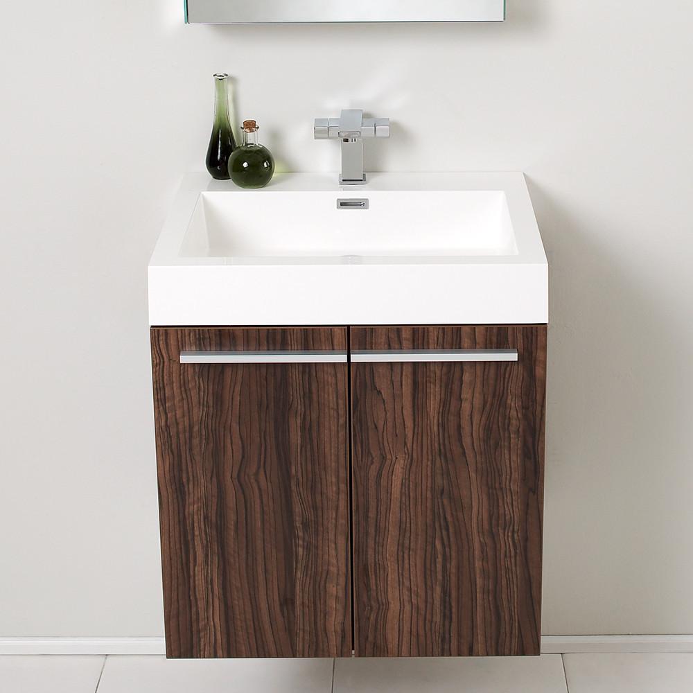 Fresca Alto Walnut Modern Bathroom Vanity w/ Medicine Cabinet Vanity Fresca 