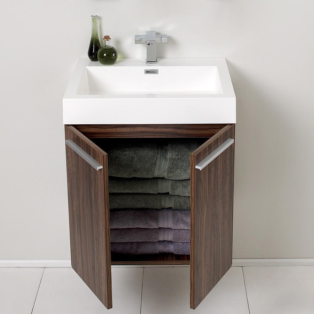 Fresca Alto Walnut Modern Bathroom Vanity w/ Medicine Cabinet Vanity Fresca 