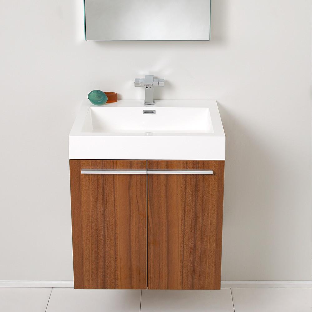 Fresca Alto Teak Modern Bathroom Vanity w/ Medicine Cabinet Vanity Fresca 