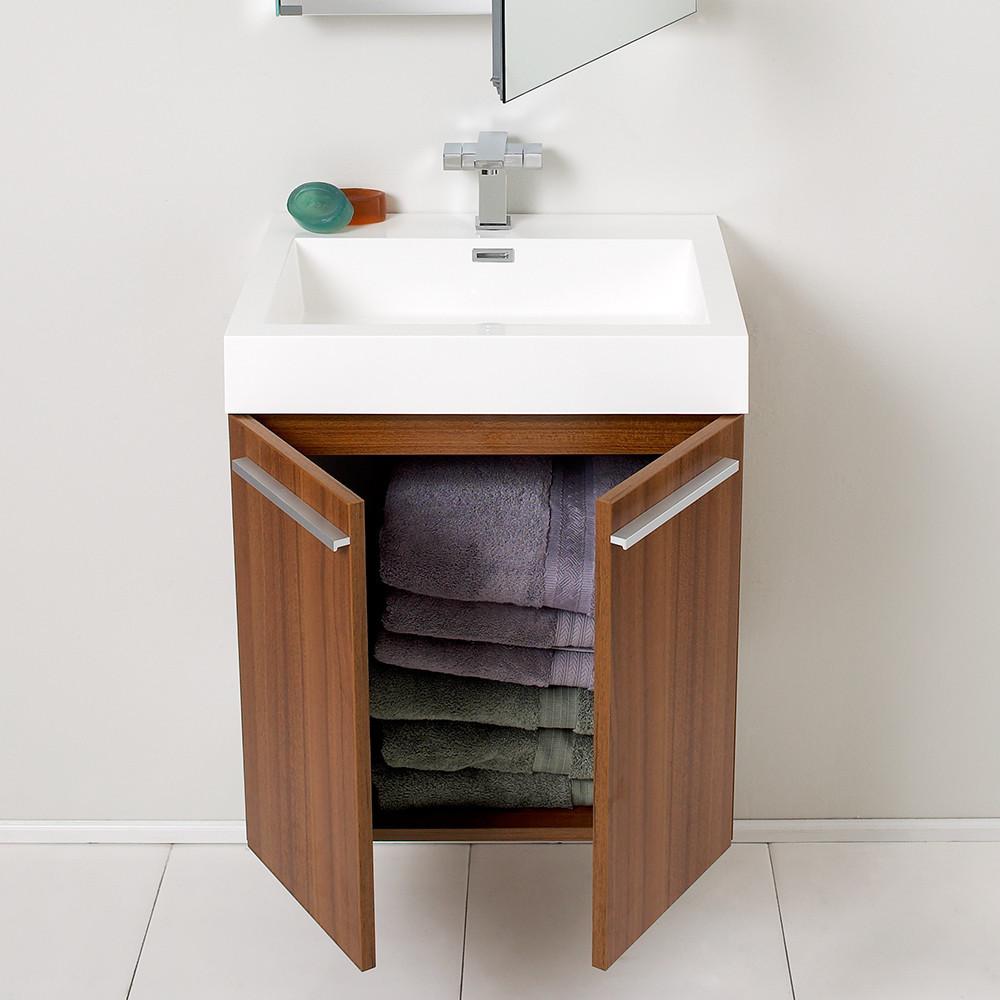 Fresca Alto Teak Modern Bathroom Vanity w/ Medicine Cabinet Vanity Fresca 