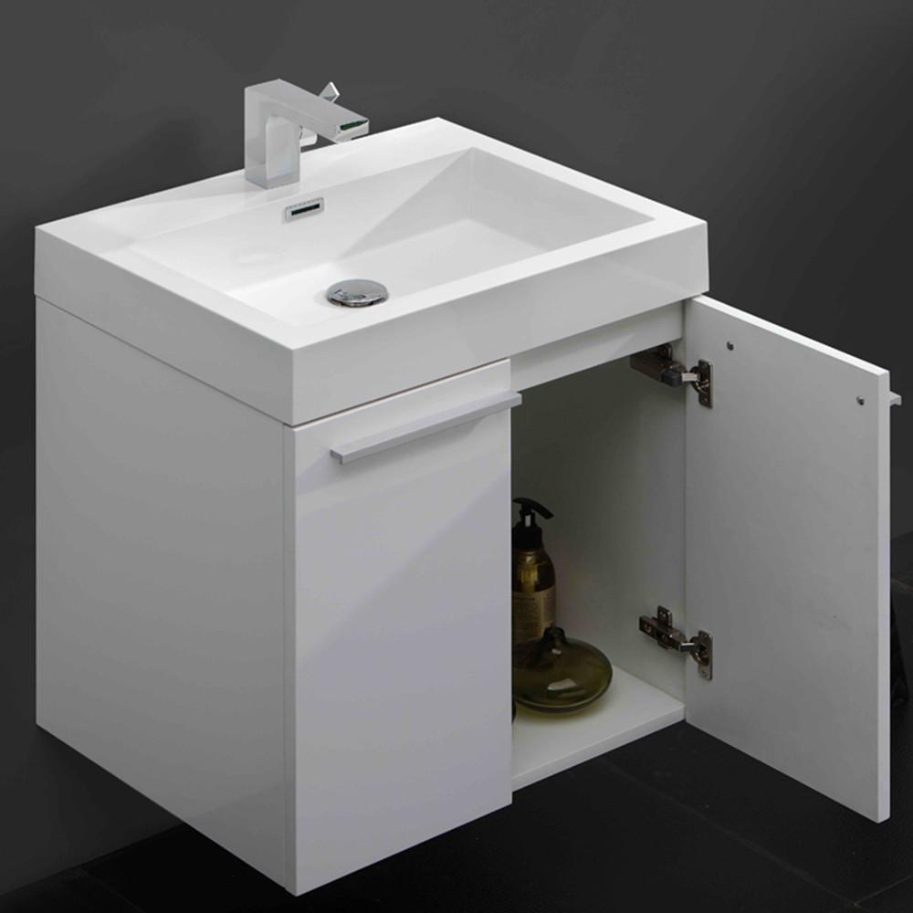 Fresca Alto White Modern Bathroom Vanity w/ Medicine Cabinet Vanity Fresca 