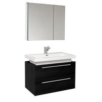 Thumbnail for Medio Black Modern Bathroom Vanity w/ Medicine Cabinet & Free Faucet Vanity Fresca 