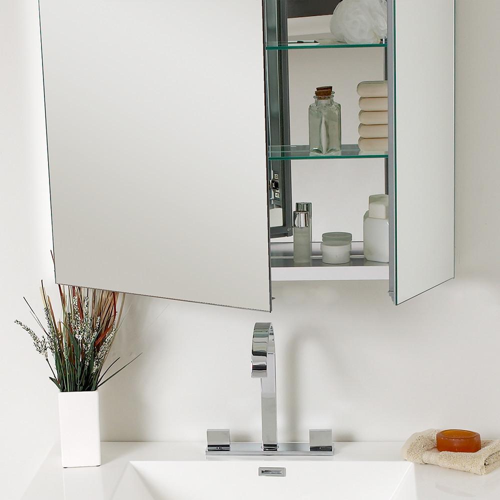 Fresca Vista 36" Walnut Modern Bathroom Vanity w/ Medicine Cabinet Vanity Fresca 