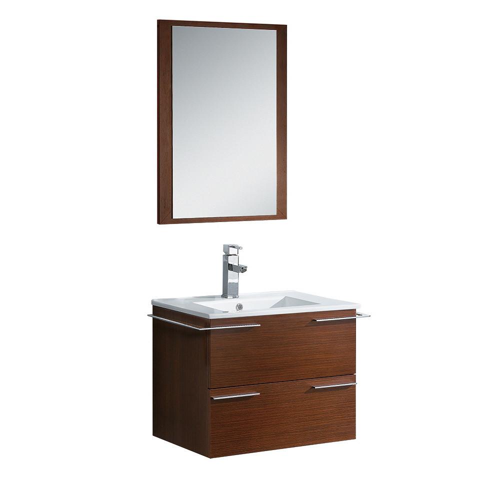 Fresca Cielo 24" Wenge Brown Modern Bathroom Vanity w/ Mirror Vanity Fresca 