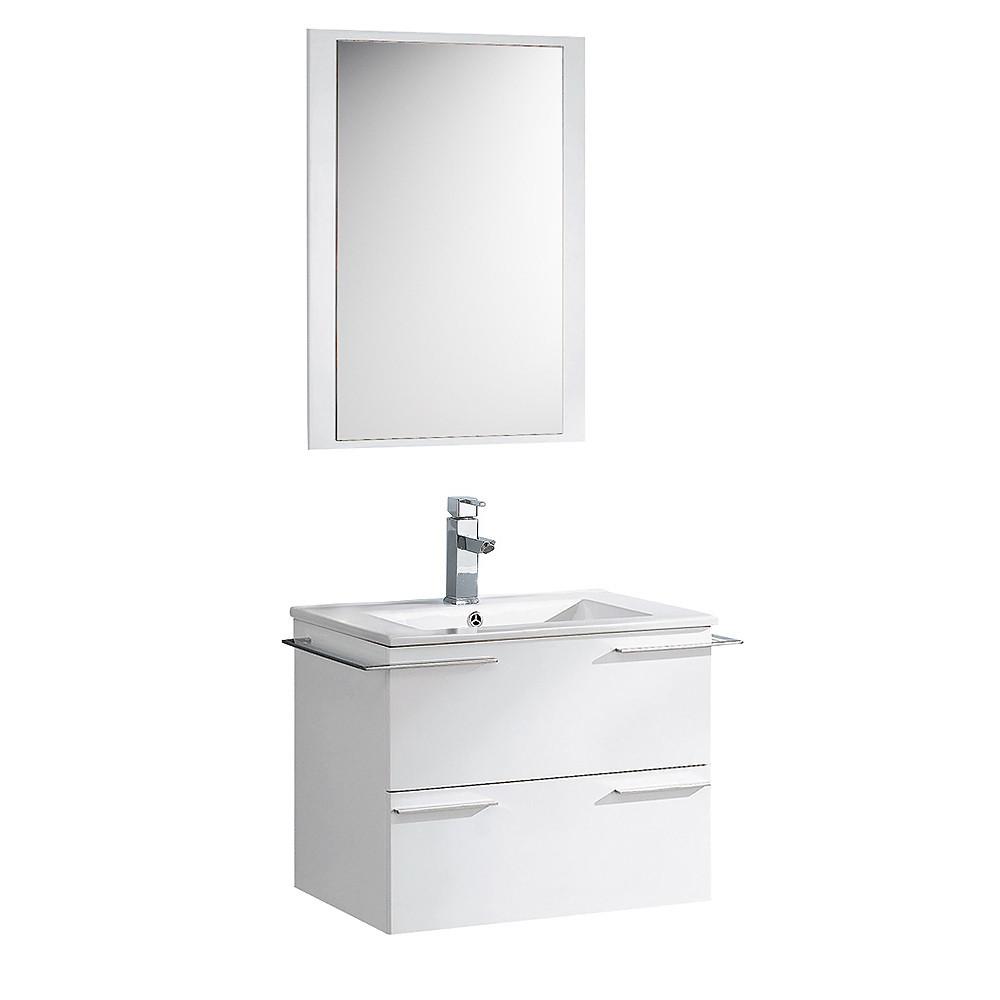 Fresca Cielo 24" White Modern Bathroom Vanity w/ Mirror Vanity Fresca 