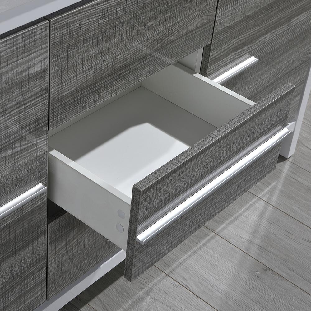 Fresca Allier Rio 60" Ash Gray Double Sink Modern Bathroom Vanity w/ Medicine Cabinet Vanity Fresca 