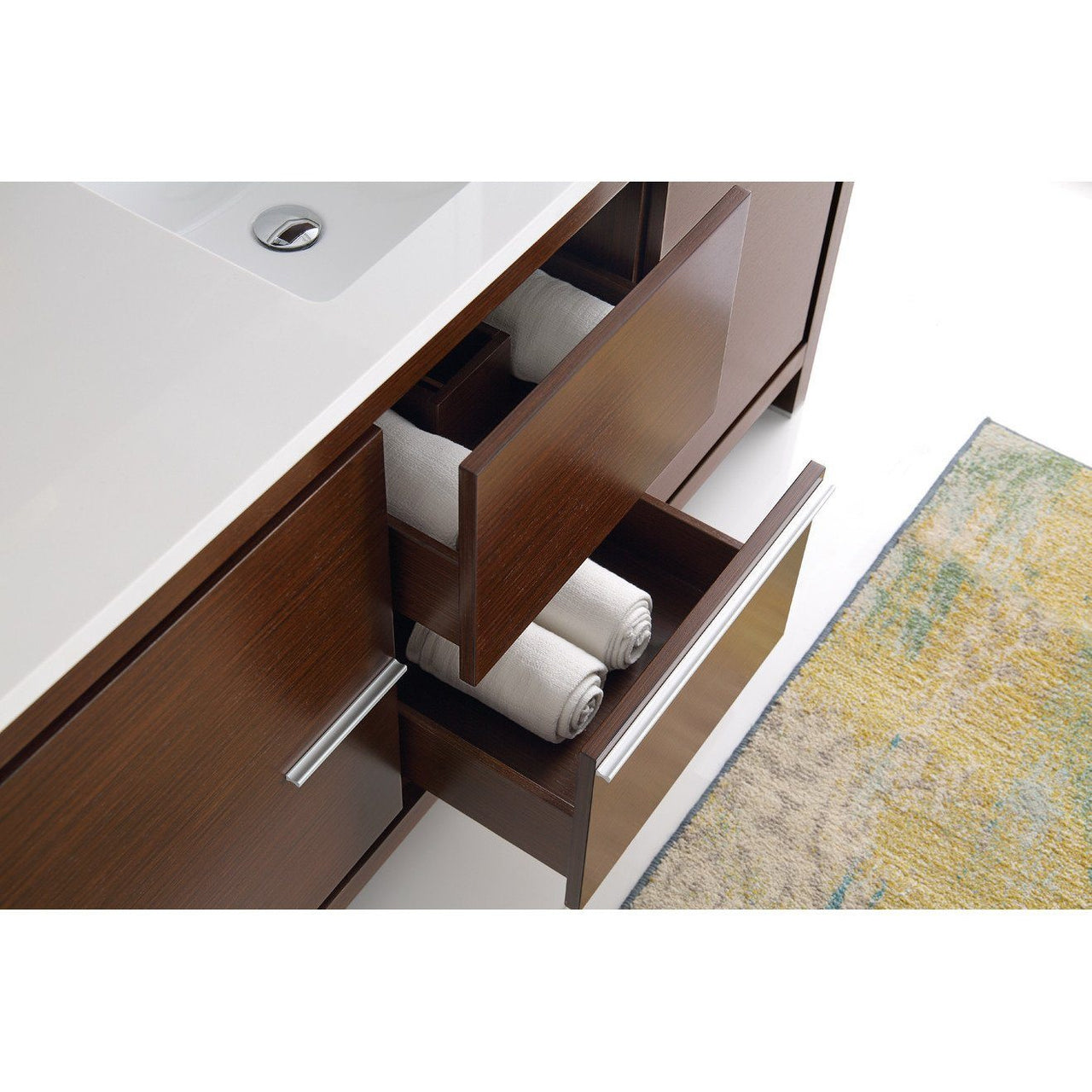 Fresca Allier 60" Wenge Brown Modern Single Sink Vanity w/ Mirror & Free Faucet Vanity Fresca 