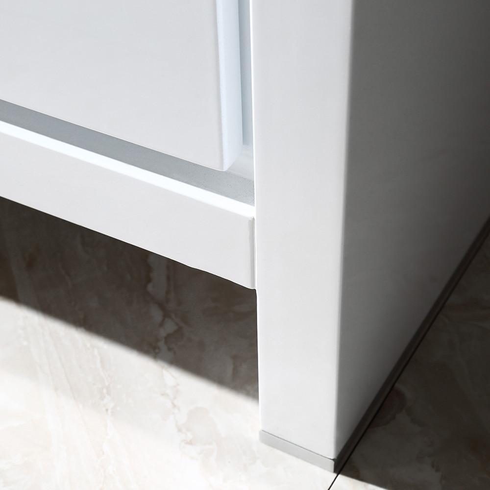 Fresca Allier 60" White Modern Double Sink Vanity w/ Mirror & Free Faucet Vanity Fresca 