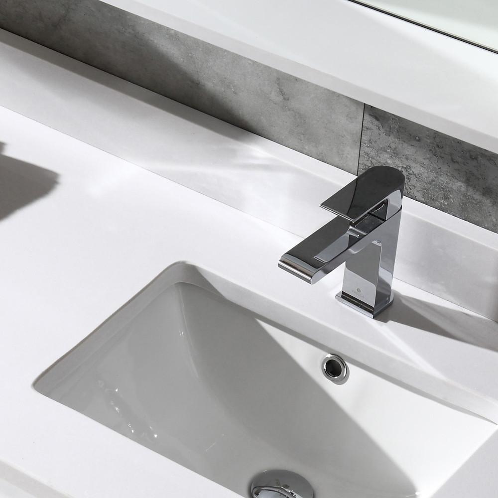 Fresca Allier 60" White Modern Double Sink Vanity w/ Mirror & Free Faucet Vanity Fresca 