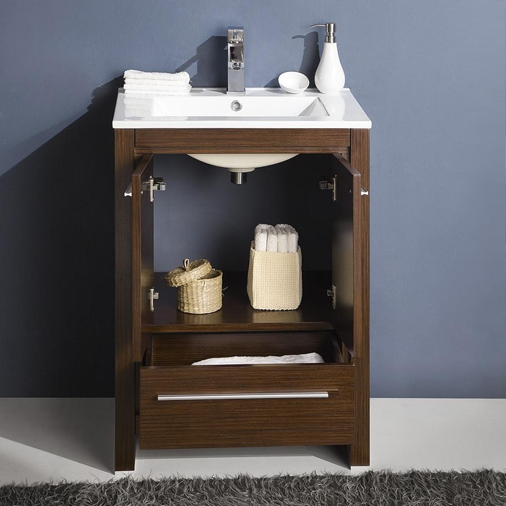 Fresca Allier 24" Wenge Brown Modern Bathroom Vanity w/ Mirror Vanity Fresca 