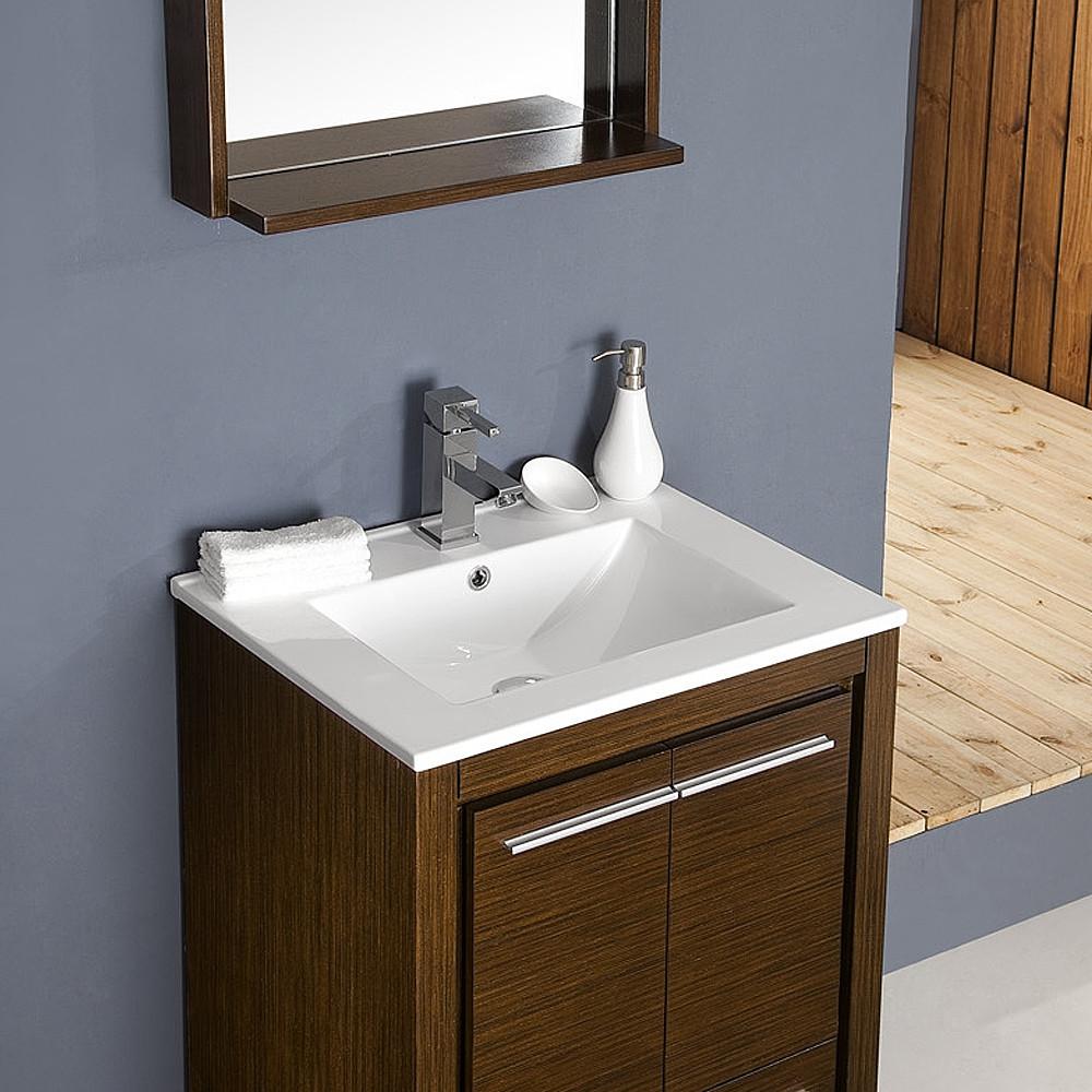 Fresca Allier 24" Wenge Brown Modern Bathroom Vanity w/ Mirror Vanity Fresca 