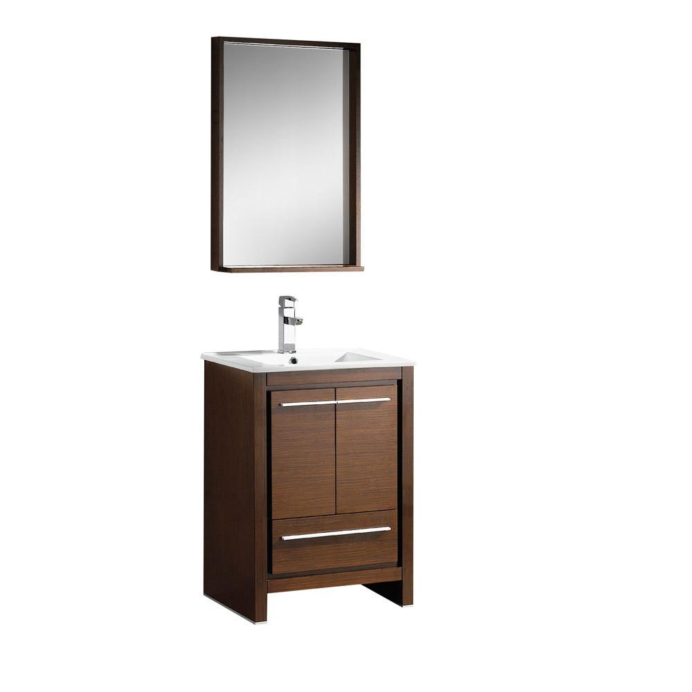 Fresca Allier 24" Wenge Brown Modern Bathroom Vanity w/ Mirror Vanity Fresca 