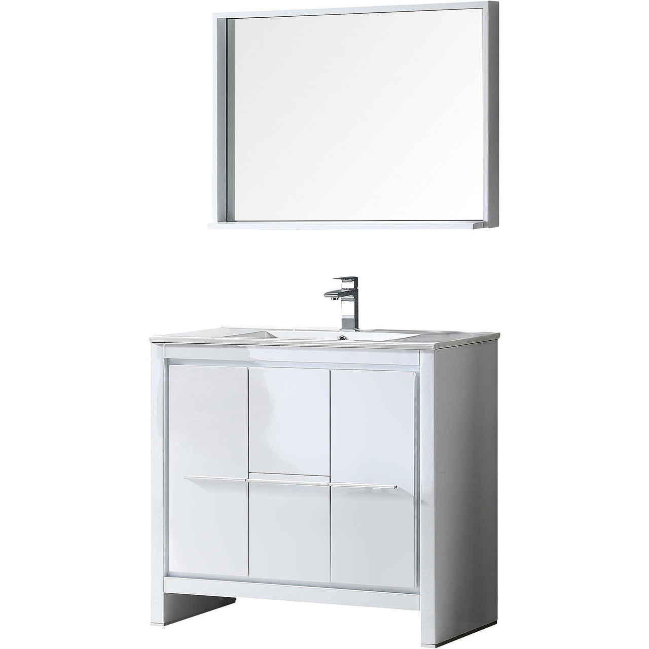 Fresca Allier 36" White Modern Bathroom Vanity w/ Mirror Vanity Fresca 