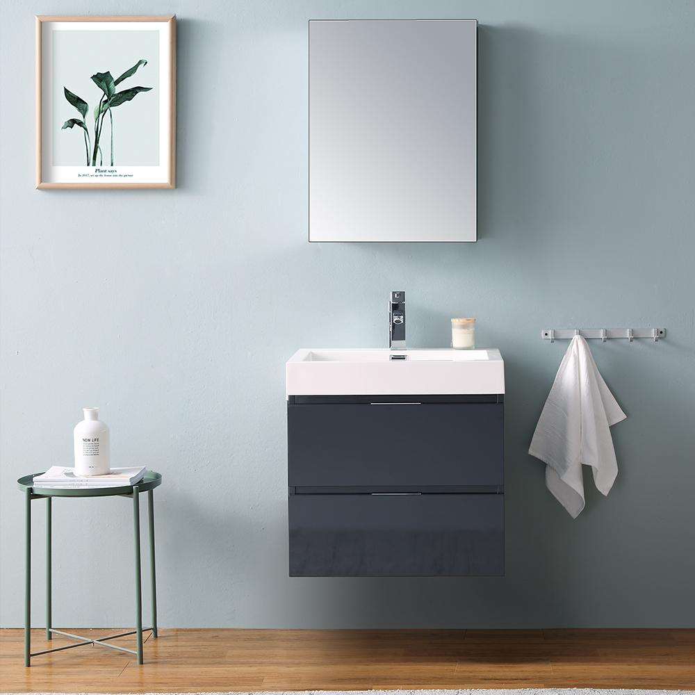Fresca Valencia 24" Wall Hung Modern Bathroom Vanity w/ Medicine Cabinet Vanity Fresca 