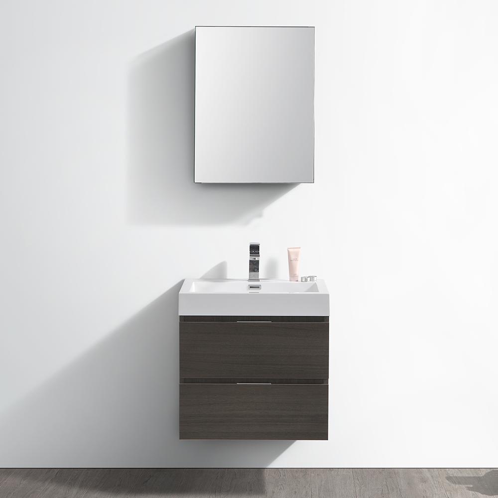 Fresca Valencia 24" Wall Hung Modern Bathroom Vanity w/ Medicine Cabinet Vanity Fresca 