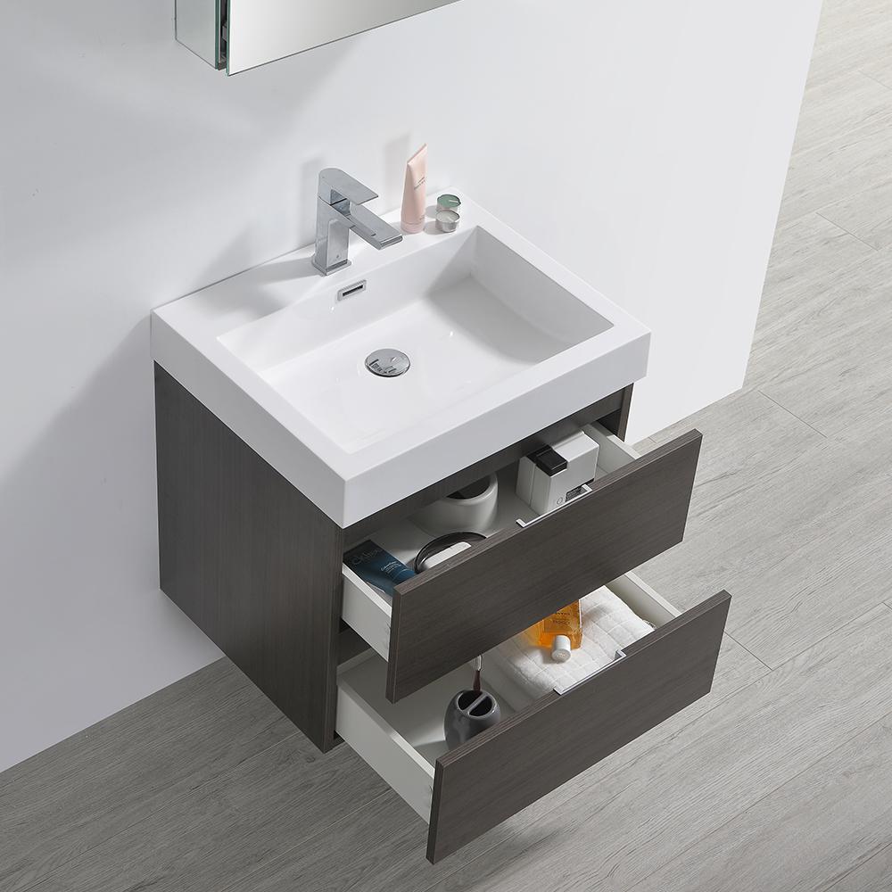 Fresca Valencia 24" Wall Hung Modern Bathroom Vanity w/ Medicine Cabinet Vanity Fresca 