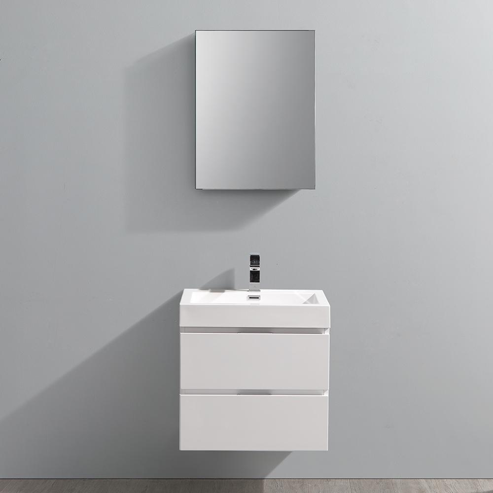 Fresca Valencia 24" Wall Hung Modern Bathroom Vanity w/ Medicine Cabinet Vanity Fresca 