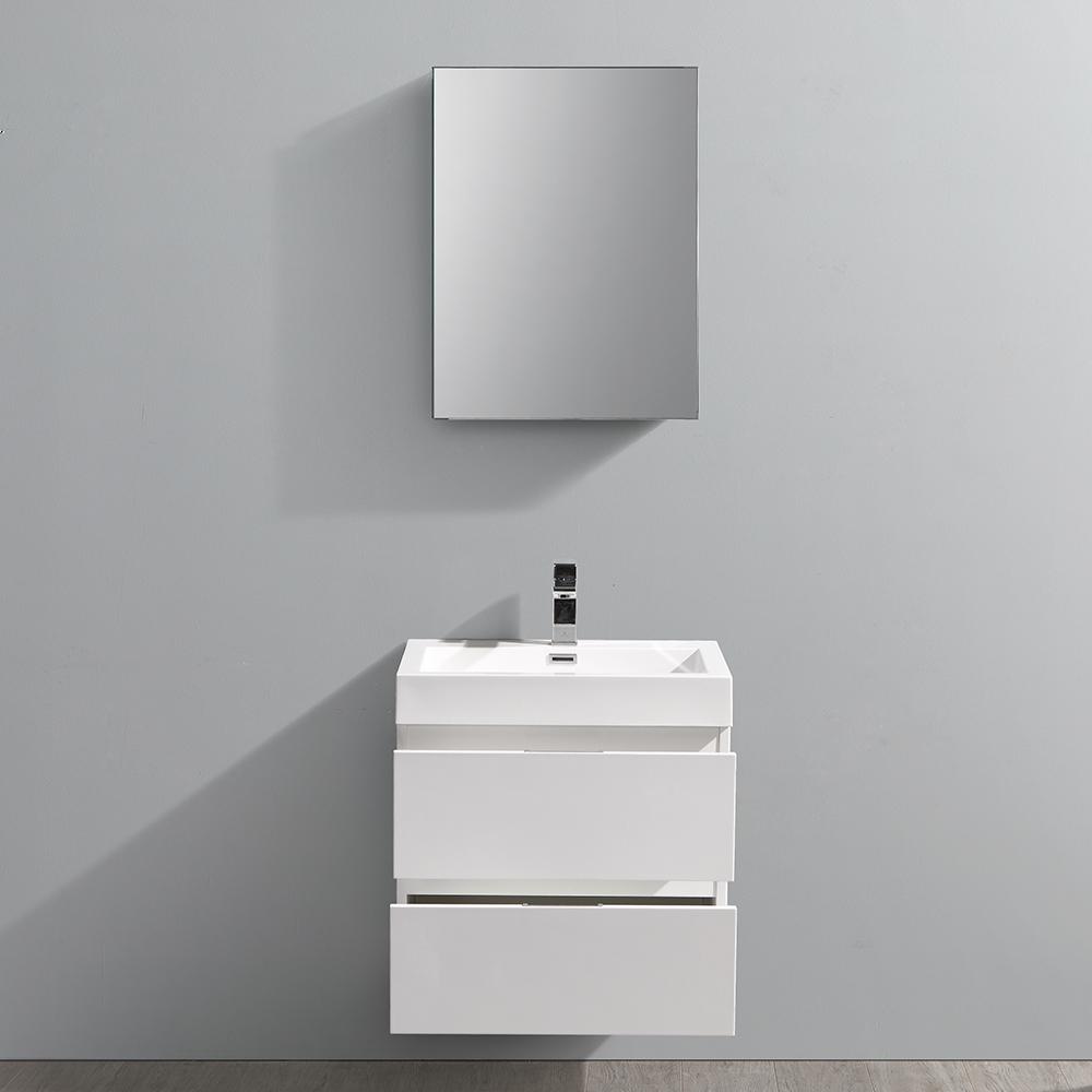 Fresca Valencia 24" Wall Hung Modern Bathroom Vanity w/ Medicine Cabinet Vanity Fresca 