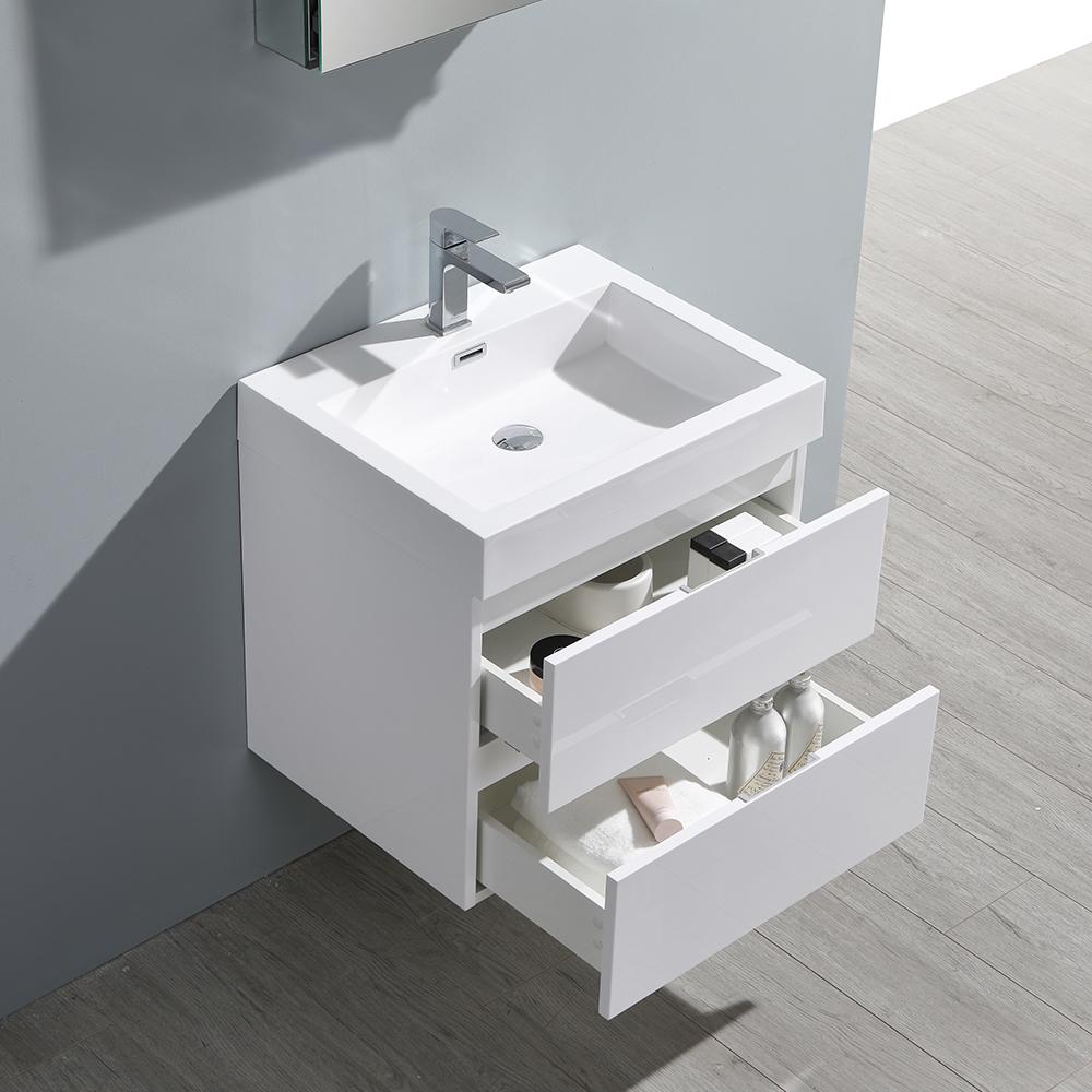 Fresca Valencia 24" Wall Hung Modern Bathroom Vanity w/ Medicine Cabinet Vanity Fresca 