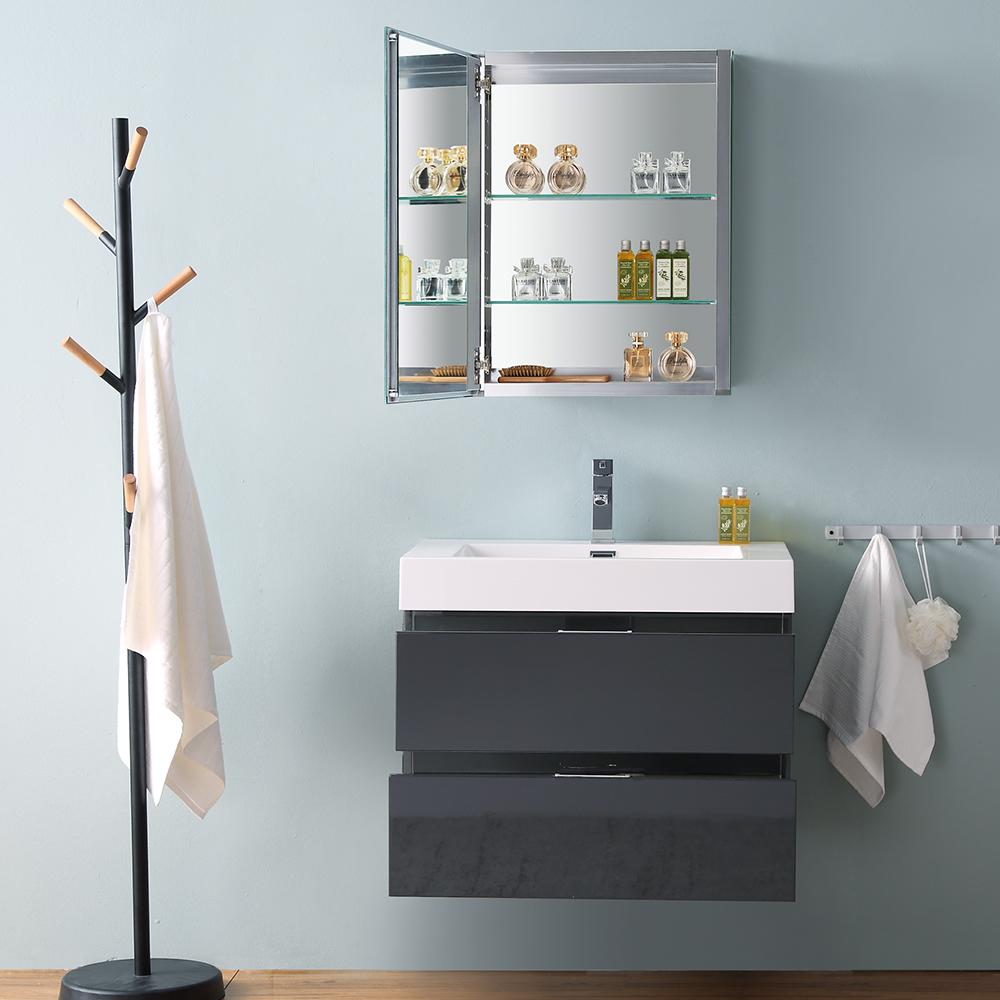 Fresca Valencia 30" Wall Hung Modern Bathroom Vanity w/ Medicine Cabinet Vanity Fresca 