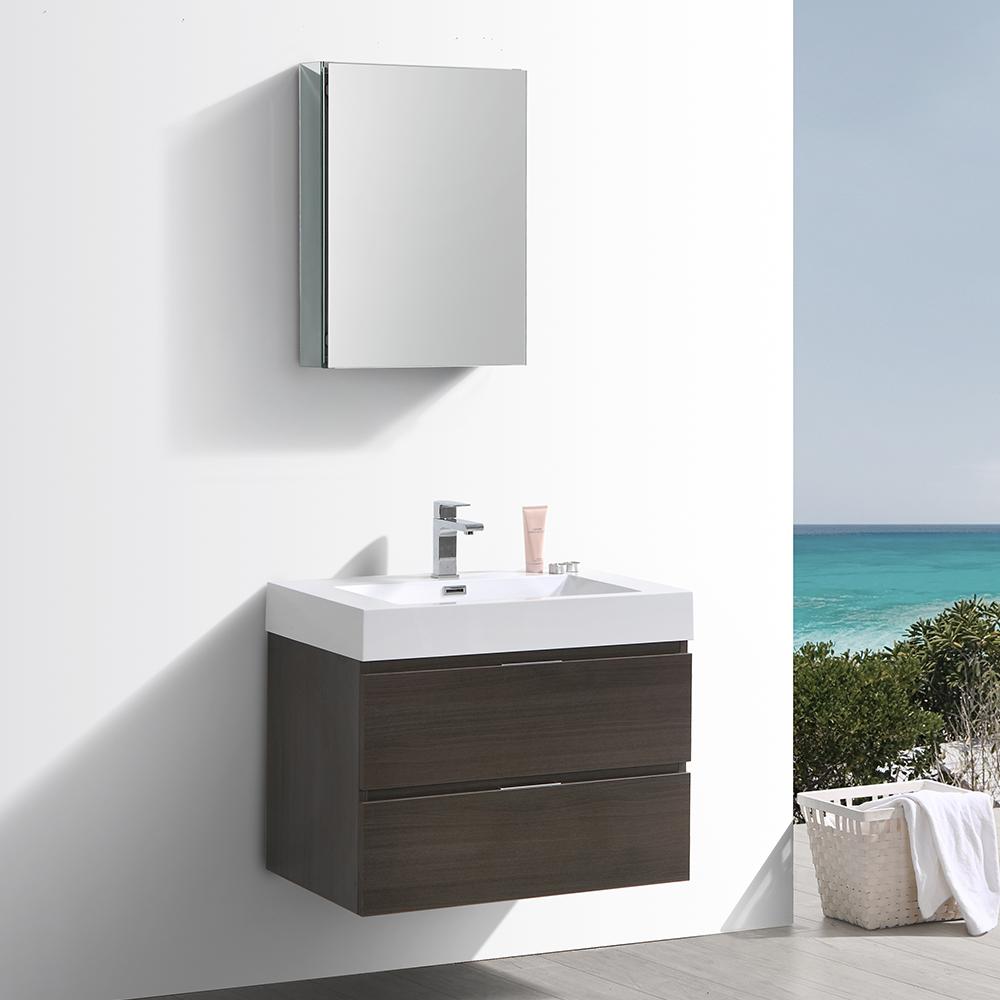 Fresca Valencia 30" Wall Hung Modern Bathroom Vanity w/ Medicine Cabinet Vanity Fresca 