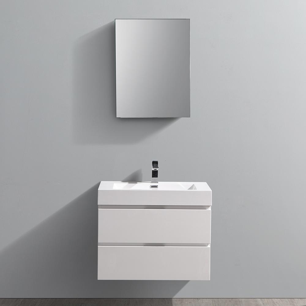 Fresca Valencia 30" Wall Hung Modern Bathroom Vanity w/ Medicine Cabinet Vanity Fresca 