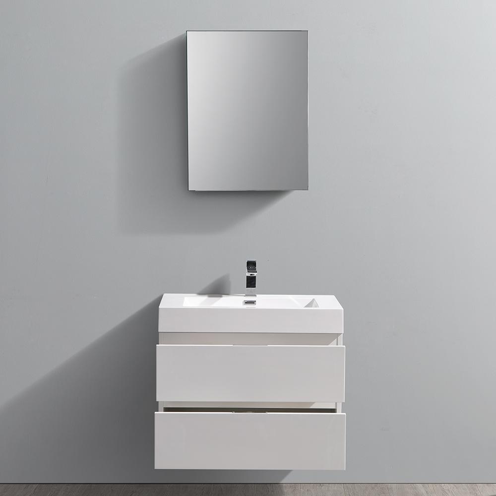Fresca Valencia 30" Wall Hung Modern Bathroom Vanity w/ Medicine Cabinet Vanity Fresca 
