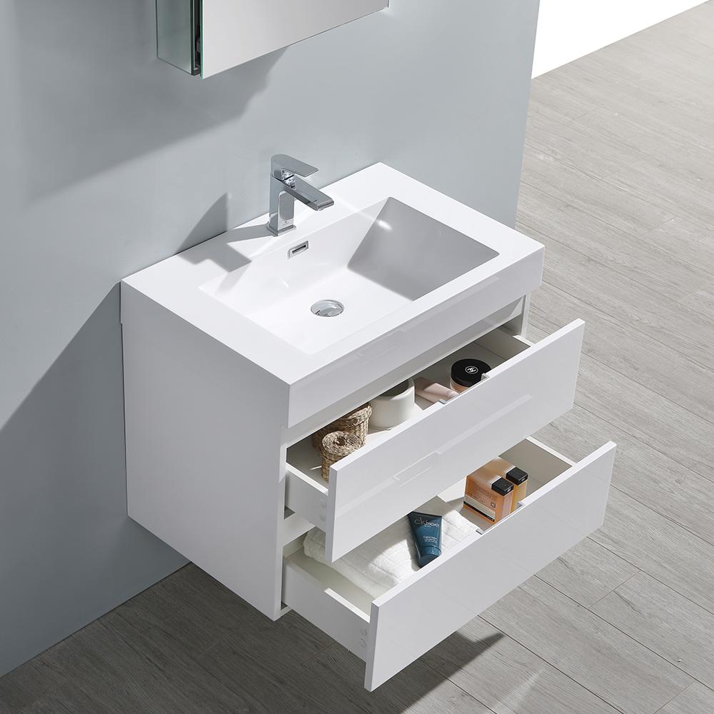 Fresca Valencia 30" Wall Hung Modern Bathroom Vanity w/ Medicine Cabinet Vanity Fresca 