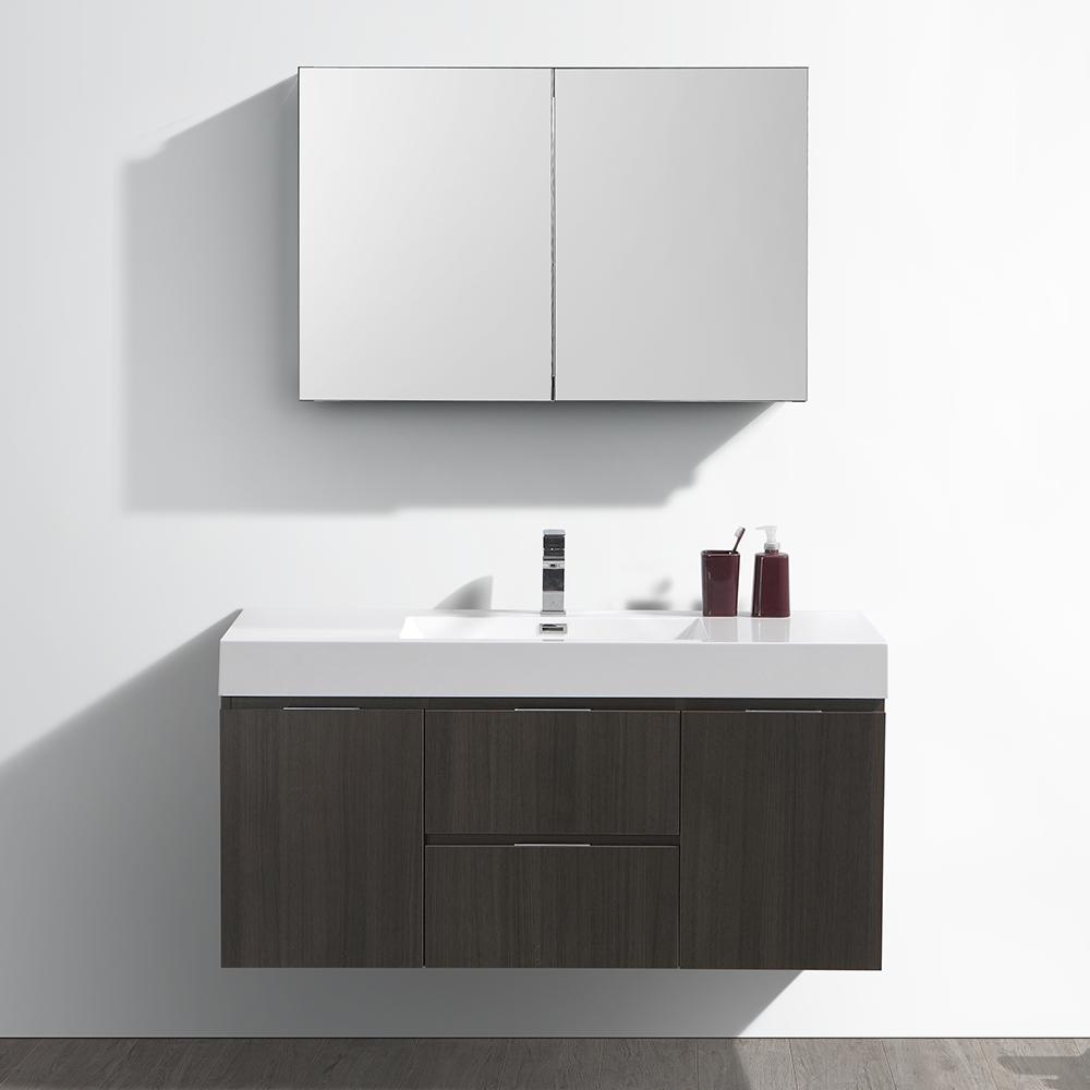 Fresca Valencia 48" Wall Hung Modern Bathroom Vanity w/ Medicine Cabinet Vanity Fresca 