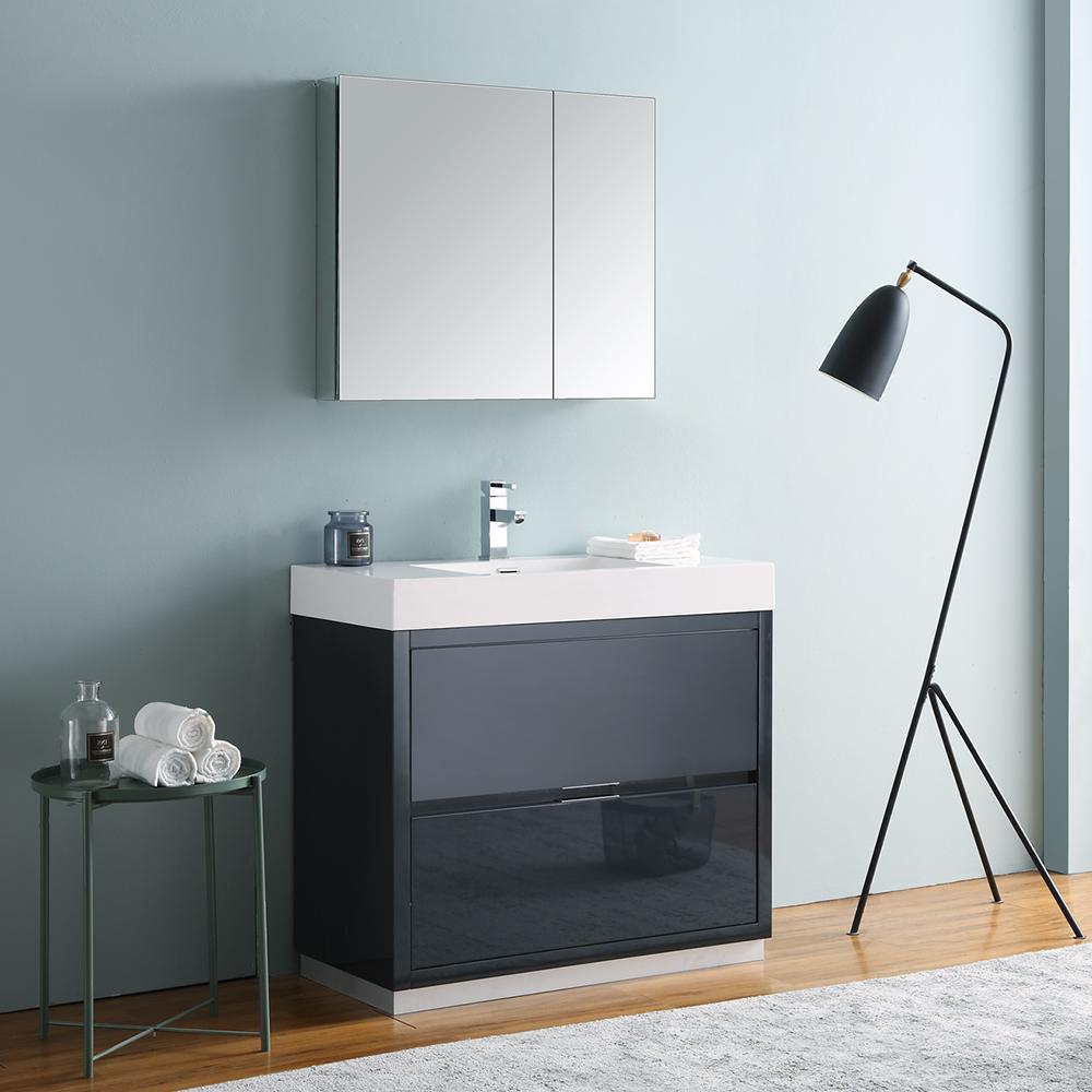 Fresca Valencia 36" Free Standing Modern Bathroom Vanity w/ Medicine Cabinet Vanity Fresca 
