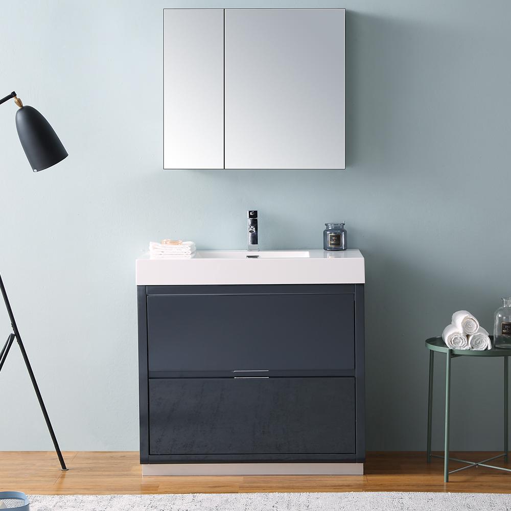 Fresca Valencia 36" Free Standing Modern Bathroom Vanity w/ Medicine Cabinet Vanity Fresca 