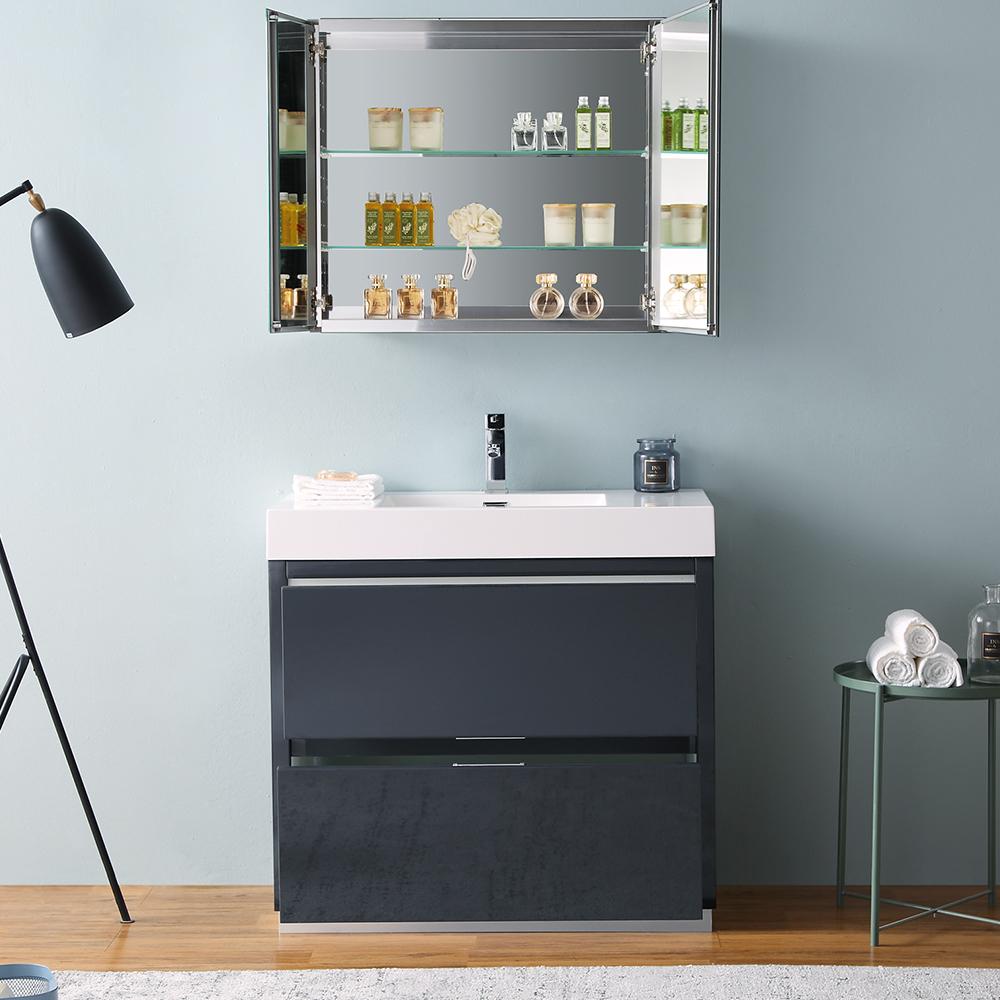 Fresca Valencia 36" Free Standing Modern Bathroom Vanity w/ Medicine Cabinet Vanity Fresca 
