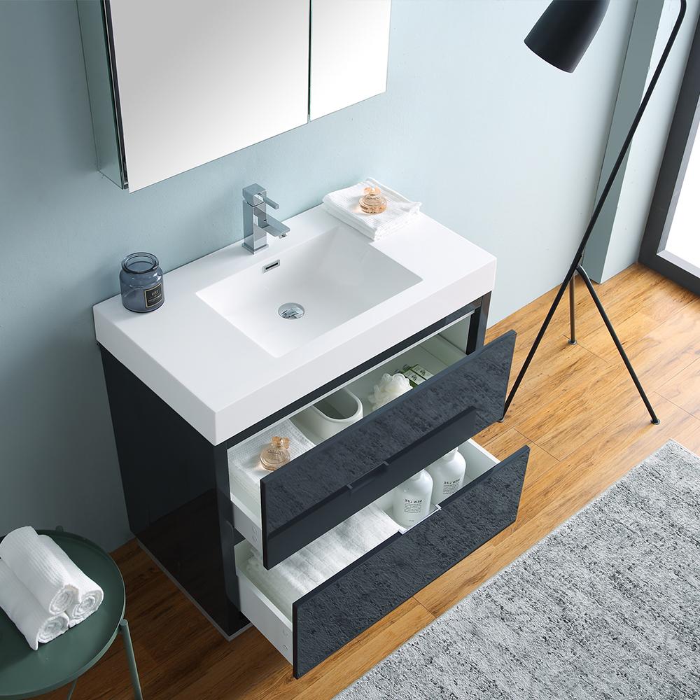Fresca Valencia 36" Free Standing Modern Bathroom Vanity w/ Medicine Cabinet Vanity Fresca 