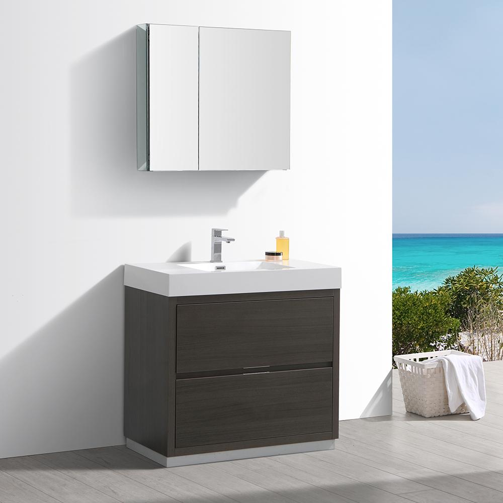 Fresca Valencia 36" Free Standing Modern Bathroom Vanity w/ Medicine Cabinet Vanity Fresca 
