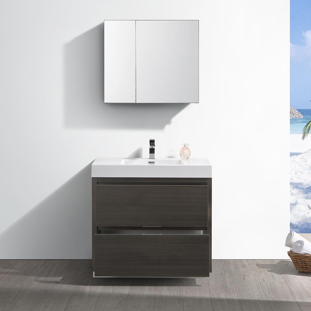 Fresca Valencia 36" Free Standing Modern Bathroom Vanity w/ Medicine Cabinet Vanity Fresca 