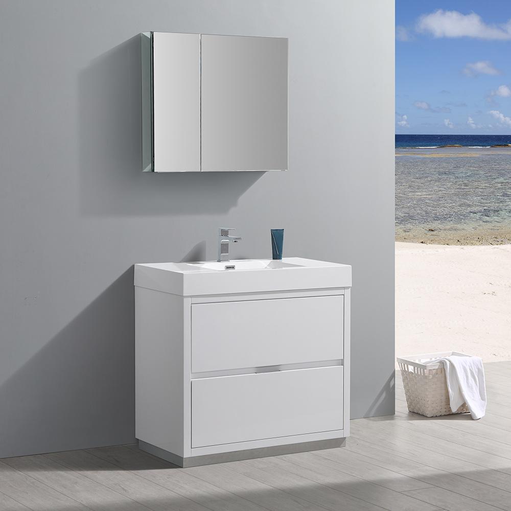 Fresca Valencia 36" Free Standing Modern Bathroom Vanity w/ Medicine Cabinet Vanity Fresca 