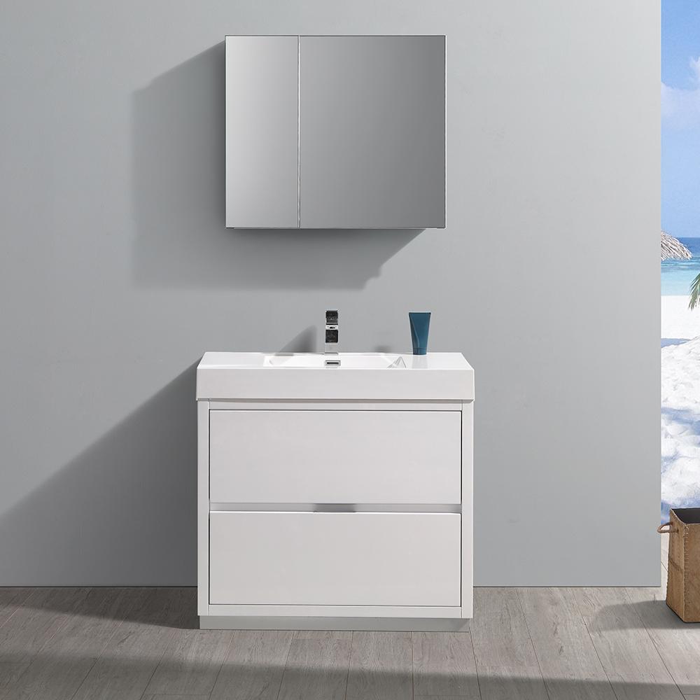 Fresca Valencia 36" Free Standing Modern Bathroom Vanity w/ Medicine Cabinet Vanity Fresca 