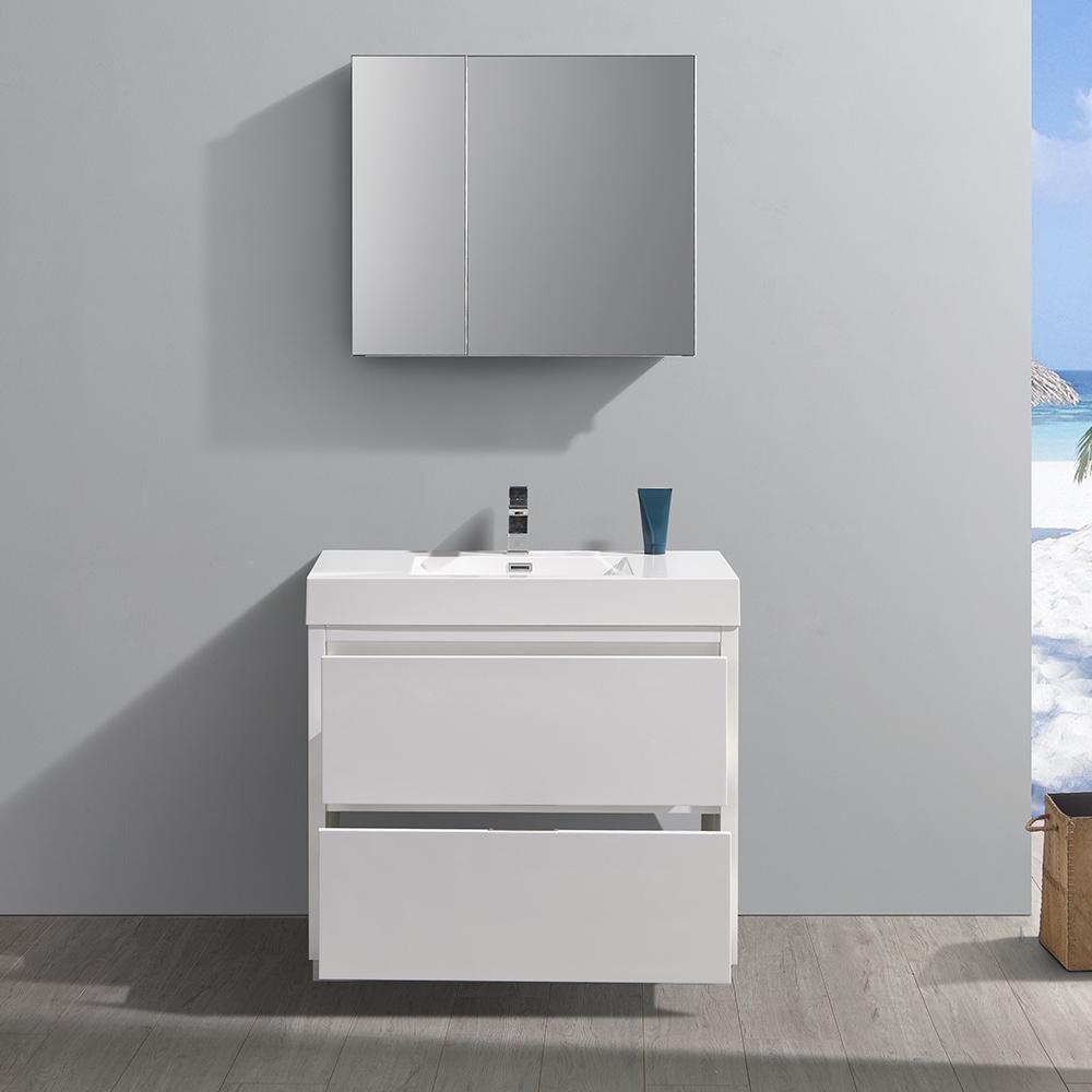 Fresca Valencia 36" Free Standing Modern Bathroom Vanity w/ Medicine Cabinet Vanity Fresca 
