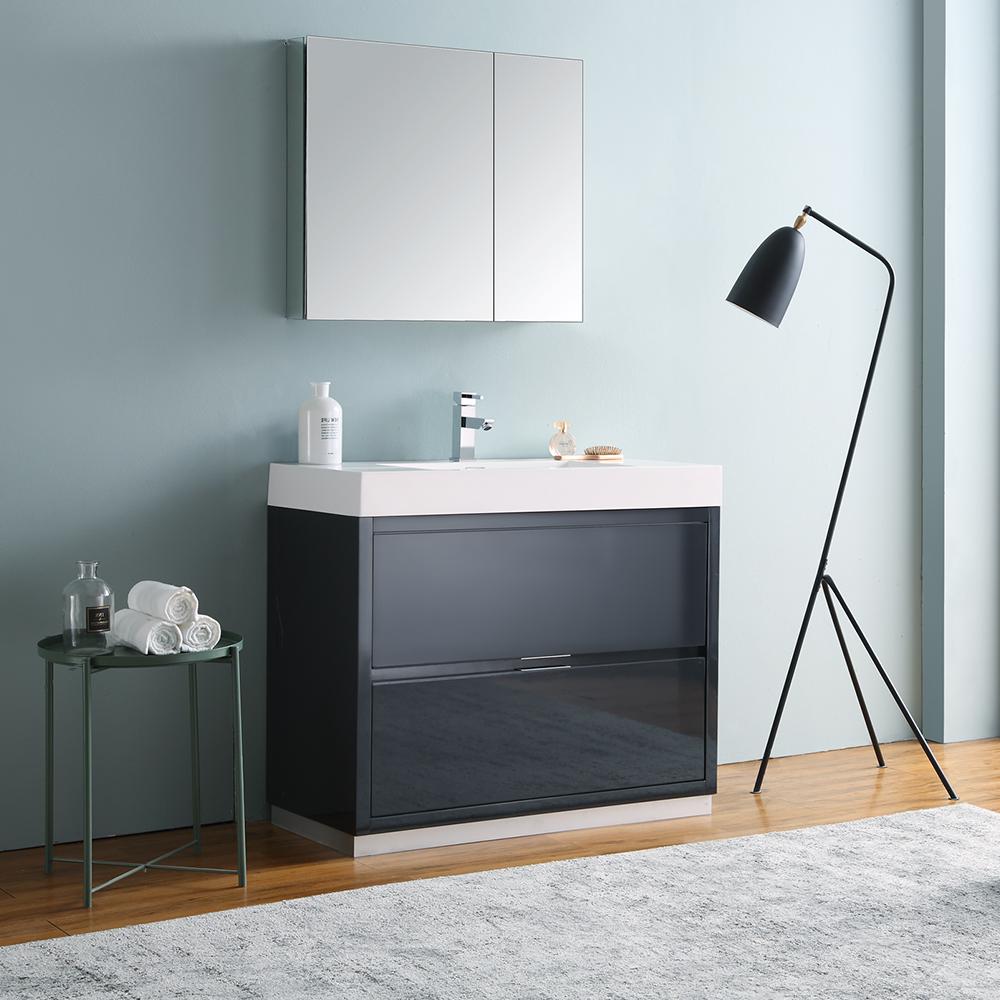 Fresca Valencia 40" Free Standing Modern Bathroom Vanity w/ Medicine Cabinet Vanity Fresca 