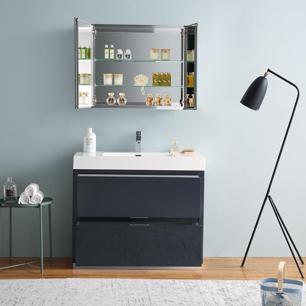 Fresca Valencia 40" Free Standing Modern Bathroom Vanity w/ Medicine Cabinet Vanity Fresca 