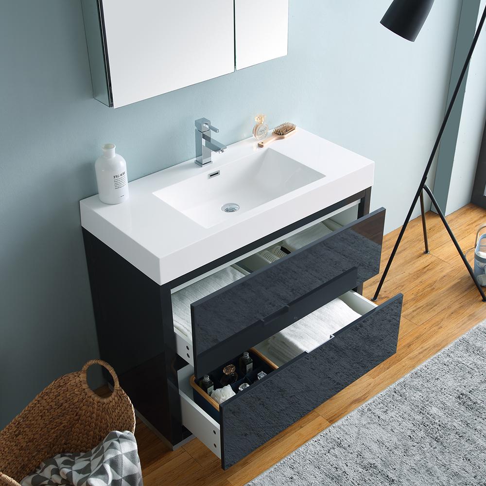Fresca Valencia 40" Free Standing Modern Bathroom Vanity w/ Medicine Cabinet Vanity Fresca 