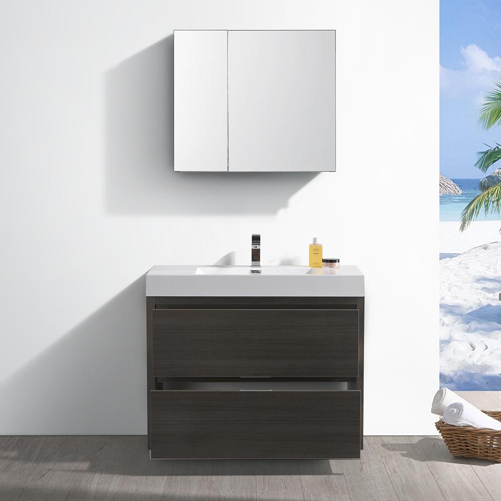 Fresca Valencia 40" Free Standing Modern Bathroom Vanity w/ Medicine Cabinet Vanity Fresca 