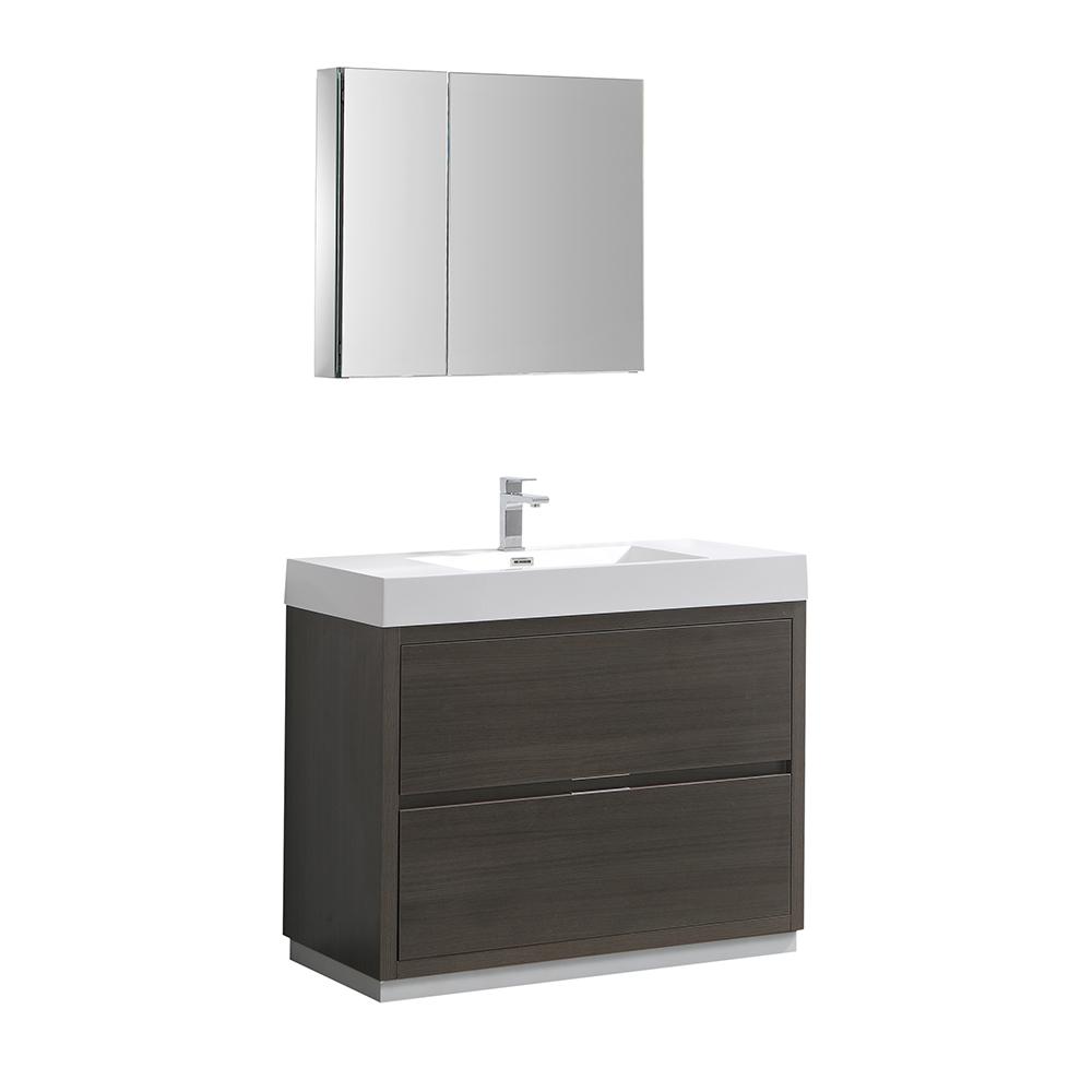 Fresca Valencia 40" Free Standing Modern Bathroom Vanity w/ Medicine Cabinet Vanity Fresca Gray Oak 