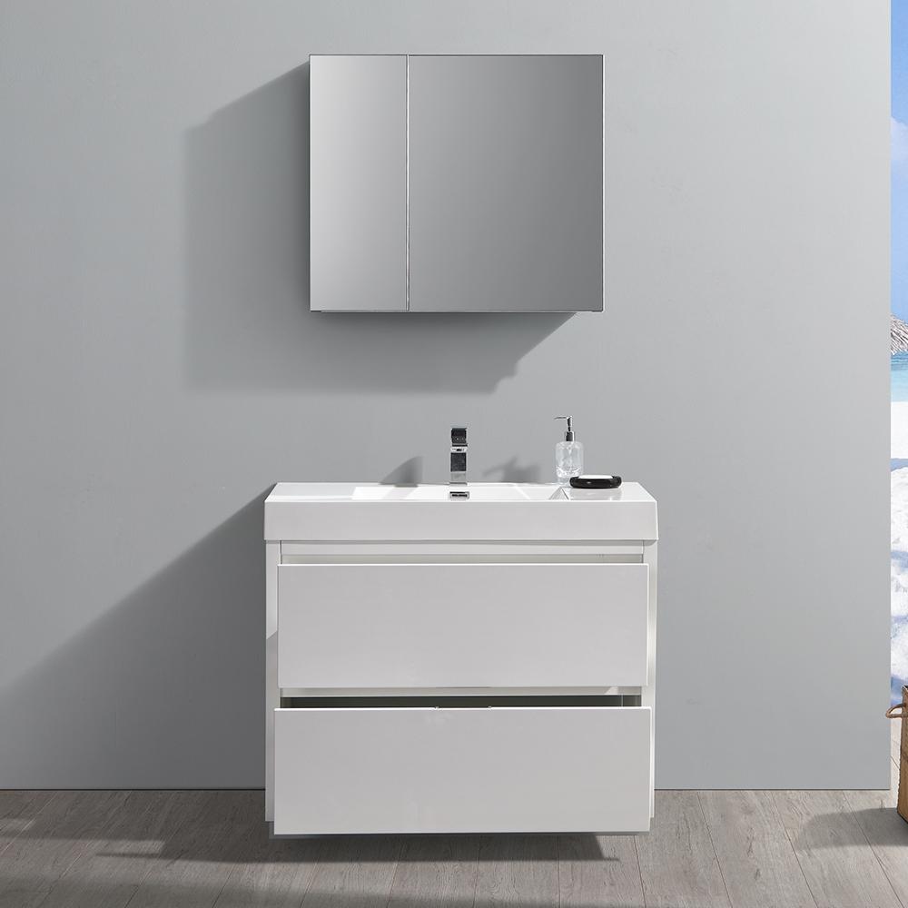 Fresca Valencia 40" Free Standing Modern Bathroom Vanity w/ Medicine Cabinet Vanity Fresca 