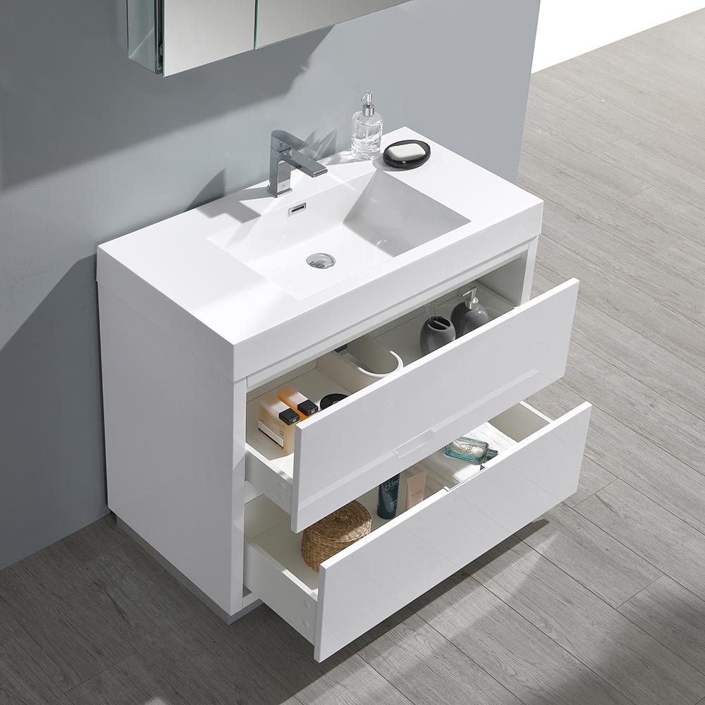 Fresca Valencia 40" Free Standing Modern Bathroom Vanity w/ Medicine Cabinet Vanity Fresca 