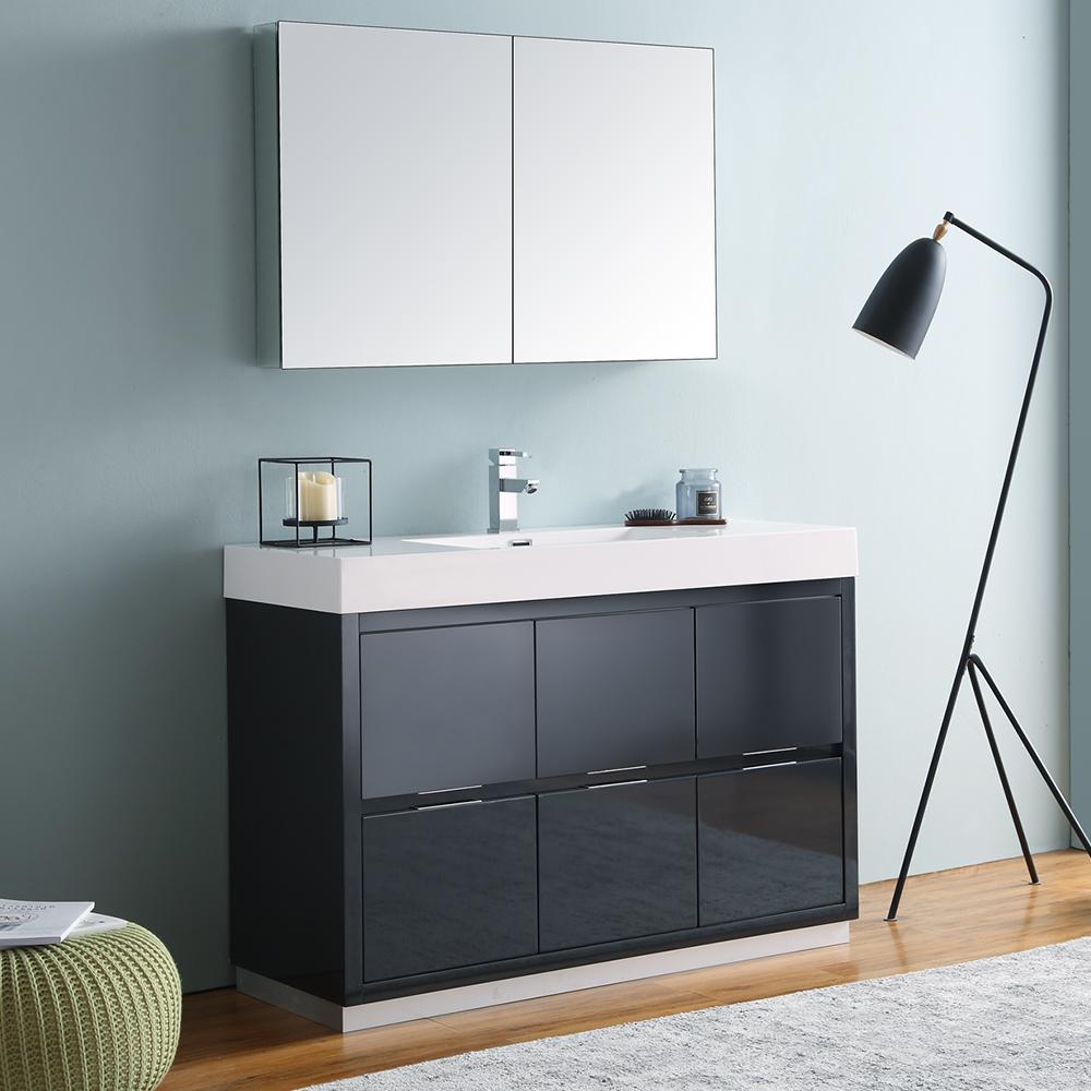Fresca Valencia 48"Free Standing Modern Bathroom Vanity w/ Medicine Cabinet Vanity Fresca 