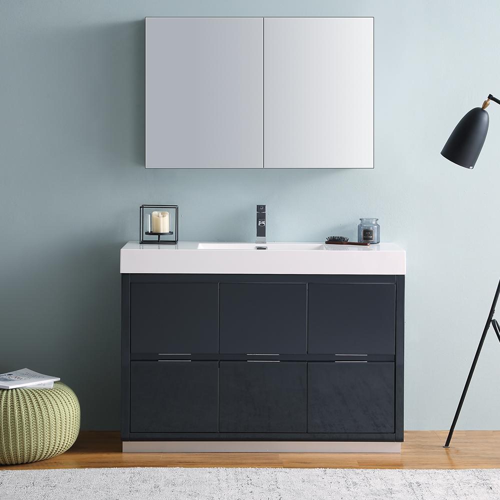Fresca Valencia 48"Free Standing Modern Bathroom Vanity w/ Medicine Cabinet Vanity Fresca 